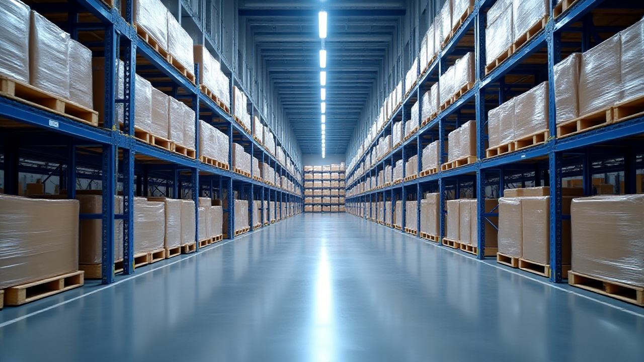 Organized warehouse with freight ready for LTL shipping